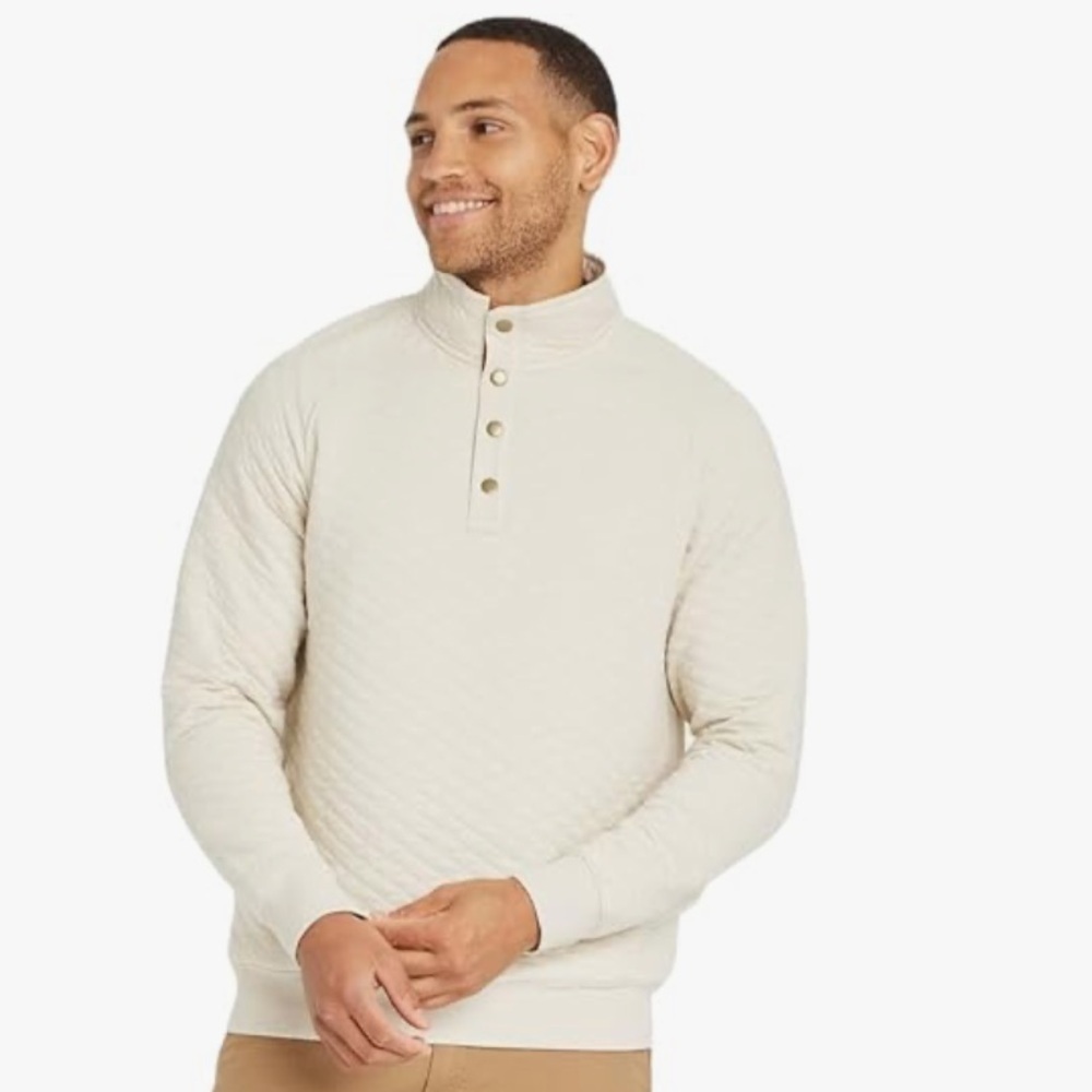 Goodfellow & Co Men's 1/4 Front Snap Quilted Sweatshirt. Sz small